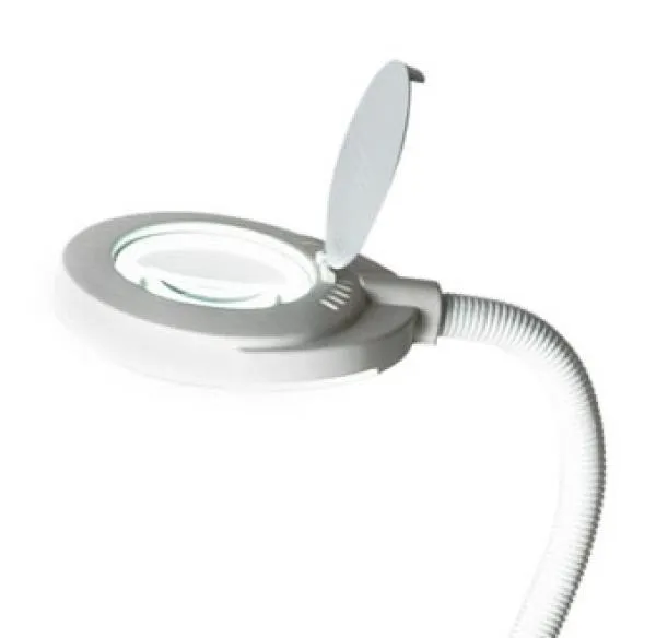 Mobile 90 mm Lupenlampe LED mit Schwanenhals & Klemme